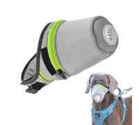 Vllold Bozal ajustable para perro, bozal reutilizable de poliéster con filtro de aire para mascotas, diseño de cremallera para caminar, hogar, parque y correr