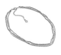 VLNET | Gargantilla de 3 hilos con mini pepitas | chapado en plata | artesanía | longitud 38+8 cm | MI1513