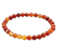 VLNET | Pulsera elástica con piedra natural cornalina de 6 mm o de 8 mm | Favorece la vitalidad, el coraje, la confianza en sí mismo y la creatividad | Talla única medida ajustable, Talla única