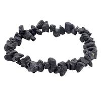 VLNET ® | Pulsera elástica con piedra natural de lava negra de Indonesia | Propiedades: ayuda a desarrollar pensamientos positivos y a encontrar serenidad | Piedra del coraje | Talla única | Unisex