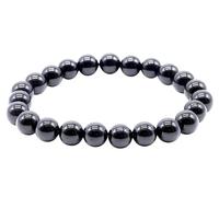 VLNET | Pulsera elástica con piedra natural ónix negra de 6 mm o 8 mm | Fuerza emocional, protección, coraje | Talla única medida ajustable, Talla única, Piedra, Ónix