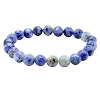 VLNET | Pulsera elástica con piedra natural sodalitela de 6 mm o de 8 mm | favorece la claridad mental, la comunicación, la intuición y la creatividad | talla única medida ajustable, Talla única