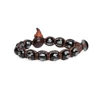 VLNET | Pulsera Tamashii Mani Stones con piedras naturales | 8 mm | Grabado con polvo de Plata, talla única, Plata de ley, Ágata Jade Ónix