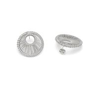 Vlnet Vestopazo - Pendientes de tuerca, chapados en plata, hechos a mano y con pruebas de níquel, flor 3D, flor y estrella y microhilos., Talla única, Acero aleado, Sin piedra preciosa