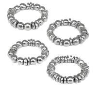 VLNET ® | Vestopazzo 4 pulseras elásticas con motivos geométricos | aluminio 100% reciclado | hecho a mano | Se pueden llevar por separado o juntos. | Talla única | Níquel testado