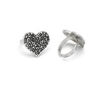 VLNET® | Vestopazzo anillo abierto | Vintage grabado efecto bruñido | chapado en plata | Talla única, tamaño ajustable | Artesanía artesanal., Plata de ley, Sin gemas.