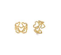 VLNET | Vestopazzo anillo banda corazones | diseño calado, motif, bold | acero chapado en oro | elaboración artesanal | talla única talla ajustable, Acero, Sin gemas.