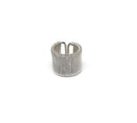 VLNET | Vestopazzo anillo fscia alambre fino trenzado | chapado en plata 925 | elaboración artesanal | talla única medida ajustable