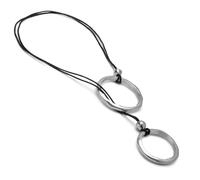 VLNET | Vestopazzo collar colgante hilo con 2 colgantes en forma de corazón o círculo | aluminio 100% reciclado | longitud ajustable | artesanía, Talla única, Aluminio, No es una piedra preciosa