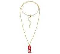VLNET® | Vestopazzo collar de cadena o hilo con pececillo de cerámica | Colgante en forma de pez | latón reciclado níquel tested | elaboración artesanal (PESCE ROJO CON CADENA)