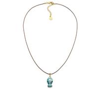 VLNET® | Vestopazzo collar de cadena o hilo con pececillo de cerámica | Colgante en forma de pez | latón reciclado níquel testted | elaboración artesanal (PESCIOLINO RIGA TURQUESA CON ALLA)