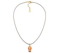 VLNET® | Vestopazzo collar de cadena o hilo con pececillo de cerámica | Colgante en forma de pez | latón reciclado níquel tested | elaboración artesanal (PESCE RIGA NARANJA ALAMBRE)