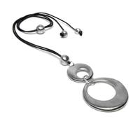 VLNET® | Vestopazzo Collar de hilo con colgante de dos círculos irregulares | Aluminio 100% reciclado | Níquel testado | Elaboración artesanal