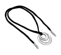 VLNET | Vestopazzo collar jersey mix redondo | tejido jersey negro y colgante de aluminio 100% reciclado | longitud ajustable | elaboración artesanal