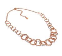 VLNET | Vestopazzo collar maxi cadena | trenzado de elementos concéntricos | color oro rosa | artesanía | Longitud 48+6,5 cm
