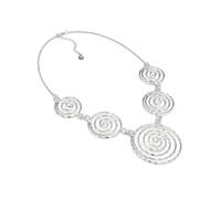 VLNET® | Vestopazzo Collar - Pendientes - Pulsera - Anillo | espiral, círculos concéntricos y curvas | Chapado en plata 925 | elaboración artesanal | níquel testted, talla única, Plata de ley, No es