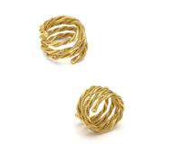 VLNET ® | Vestopazzo collar - pulsera - anillo - pendientes | efecto muelle trenzado | latón 100% reciclado | artesanía, talla única, Latón, No es una piedra preciosa