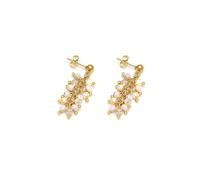 Vlnet ® | Vestopazzo pendientes colgantes mogra | plata - latón - cobre - acero y nácar | artesanía, Taglia unica, Latón Plata Cobre, Sin gemas.