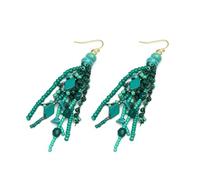 VLNET® | Vestopazzo pendientes de cascada de algas | perlas y elementos facetados turquesa | latón y cerámica de colores | Níquel testado | Colección Coral