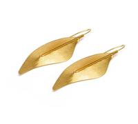 Vlnet® | Vestopazzo - Pendientes de latón con forma de hoja irregular | Cierre de gancho | Altura 6,7 cm | testado al níquel | Fabricación artesanal | DD16128