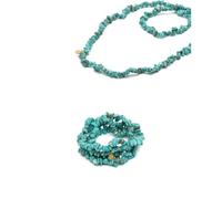 VLNET® | Vestopazzo pulsera - collar elástico | turquesa y coral | Longitud 38 cm | latón, vidrio y cerámica | elaboración artesanal | colección Coral (TURCHESE)