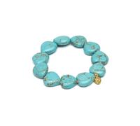 VLNET® | Vestopazzo pulsera elástica con corazones turquesa | vetas efecto piedra | talla única ajustable | elaboración artesanal | Colección Coral