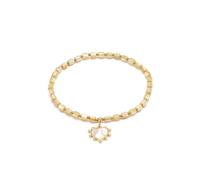 VLNET® | Vestopazzo pulsera elástica con perlas y rectángulos de nácar y acero 316L | colgante estrella, mariposa, concha, pez y corazón | Idea regalo, Taglia Unica, Plata de ley, Sin gemas.