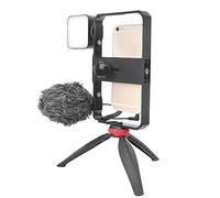 Vlog Live - Estabilizador de Fotografía para Teléfono Móvil para la Vida Diaria y Maquillaje en Vivo con Luz de Relleno y Micrófono Cardioide