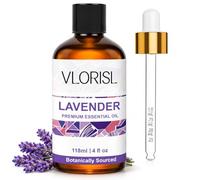 VLORISL Aceite de Lavanda 118 ml para Difusor y Aromatizador Aroma Suave y Relajante Aceite Aromático para Dormitorio Hogar y Rutinas Nocturnas Frasco de Vidrio Ámbar con Gotero