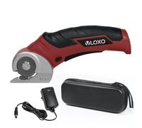 VLOXO Cúter Rotativo Eléctrico, Tijeras Eléctricas Inalámbrico con Bloqueo de Seguridad Tijeras Electricas Carton con Recargable Cortador para Tela Alfombra Cuero Manualidades