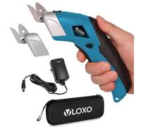 VLOXO Tijera Electrica Tijeras Electricas Costura con 2 Cuchillas para Cortar Cartón Cuero Alfombra Plástico Planta en Maceta- Azul
