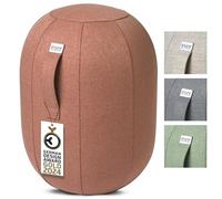VLUV KAPSUL SOVA Balance-KAPSEL, Taburete de asiento lleno de aire, asiento ergonómico, ahorro de espacio y flexible, tamaño universal M, salmón, con bomba de mano