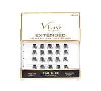 VLuxe Extended Real Mink Lash Clusters Lashes DIY Salon Lash Extension Apply Underneath Natural Lashes for Perfect Lash Extension Effect, False Eyelas