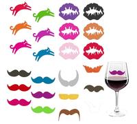VLYX 24 Charms para Copas de Vino - Divertidas Etiquetas para Copas de Tallo, Decoración para Fiestas de Cata de Vino e Identificadores de Copas