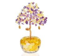 VLYX Árbol de la Vida de Cuarzo Rosa, árbol de la Fortuna Hecho a Mano, decoración para hogar y Oficina, Regalo energía Positiva