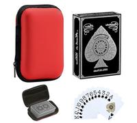 VLYX Baraja de Póker de Plástico Impermeable Baraja de Póker con Índice Jumbo y Letra Grande para Adultos, Juego Profesional Premium con Caja, Listo para Regalo (Plateado)