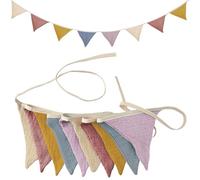 VLYX Guirnalda de Tela - Bandera Triangular de Algodón de Doble Cara para Habitación Infantil, Jardín, Fiesta de Té, Boda, Baby Shower, Cumpleaños y Decoración de Dormitorio (Verde Morandi)