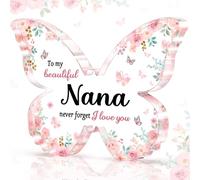 VLYX Regalos para Nana, Regalos para Nana, Nana, Regalos para Nana, Hermosa Placa acrílica con Forma de Mariposa, Regalos Personalizados para Nana