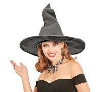 VLYX Sombrero de Bruja y Mago Adultos - Accesorio de Disfraz de Sombrero Puntiagudo para Halloween, Carnaval y Disfraces (Gris)