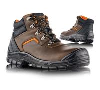 VM Footwear Hannover 2720-S3 - Botas de Seguridad (Talla 45), Color marrón y Negro, para Hombre y Mujer, Ligeras, cómodas, amortiguadoras, antimashing, Transpirables, Resistentes al Agua, Suela
