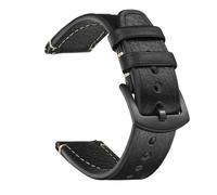 VMBVBHMDF Correa de reloj de cuero genuino de 20 mm y 22 mm compatible con Samsung Galaxy Watch 7, 6, 5 y 4. Correa compatible con Xiaomi Redmi Watch 5 Lite Active.(Black,20mm)