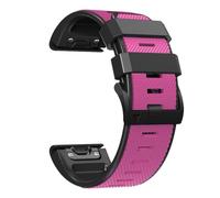 VMBVBHMDF Correa de reloj de silicona de 22 mm y 26 mm compatible con Garmin Fenix 7, 7X, 5, 6, 5X, 6X Pro Plus, Sapphire Instinct Epix 2.(Pink black,26mm)