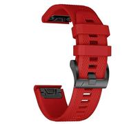 VMBVBHMDF Correa de silicona de 22 mm y 26 mm compatible con Garmin Fenix 7X, 7 Pro Solar, 6X, 6 Sapphire 5, 5X Plus, 3 HR, Epix Approach S62 y 60 QuickFit.(Red,22mm)