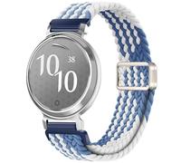 VMBVBHMDF Correa Elástica De Nailon De 14 Mm For Reloj Garmin Lily2, Con Hebilla Plegable Y Liberación Rápida.(Blue white)