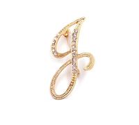 vmcoatdu Broche de metal chapado en oro con inicial de la A a la Z, con 26 letras y diamantes de imitación de cristal transparente, One Size, Metal, diamantes de imitación