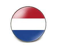 vmcoatdu Broche redondo de 1 pulgada de la bandera de Holanda de Holanda de los Países Bajos de viaje internacional de metal y vidrio, insignia de recuerdo para sombrero, ropa, mochila, Talla única