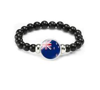 vmcoatdu Pulsera de bandera nacional, pulsera de cuerda elástica con cuentas para apoyar tu viaje al país, regalos de recuerdo para hombres y mujeres, Talla única, aleación, vidrio