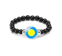 vmcoatdu Pulsera de bandera nacional, pulsera de cuerda elástica con cuentas para apoyar tu viaje al país, regalos de recuerdo para hombres y mujeres, Talla única, aleación, vidrio
