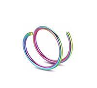 VMDVBNA Aro de Nariz 5 piezas de acero inoxidable doble anillo de nariz espiral piercing for tabique nasal cartílago aro pendientes tragus for mujer joyería de fosa nasal(Multi-colored)