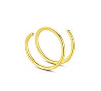VMDVBNA Aro de Nariz 5 piezas de acero inoxidable doble anillo de nariz espiral piercing for tabique nasal cartílago aro pendientes tragus for mujer joyería de fosa nasal(Gold)